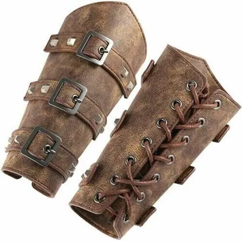 New Bracers Ancient Armour Medieval Leather Arm Guard Roman Vambraces Pair