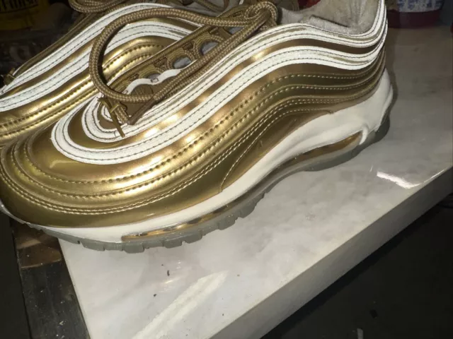 Nike Air Max 97 QS Sneakers Shoes Metallic Gold Woman's Size 6.5