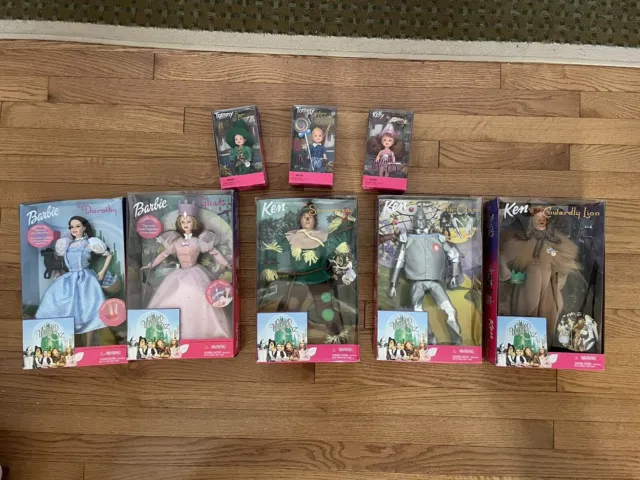 Wizard Of Oz Barbie Doll 1999 Mattel Complete Set Of 8 Nrfb