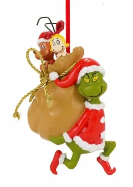 Dept 56 Ornament 2018 Grinch Santy Claus Stowaways Christmas Toy Sack