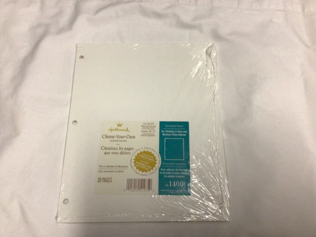 Álbum Hallmark Páginas de recarga AR1400 Libro de recortes 20 Páginas sin usar sin abrir