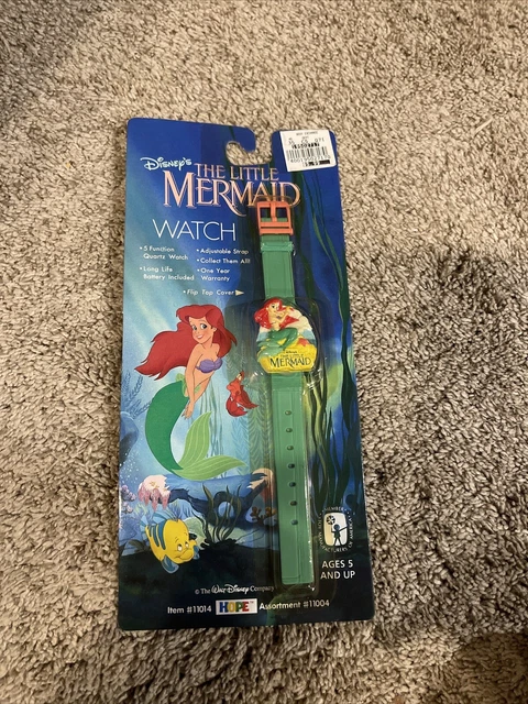 Vintage 1989 THE LITTLE MERMAID Watch Flip Top Cover Swatch Disney SEALED