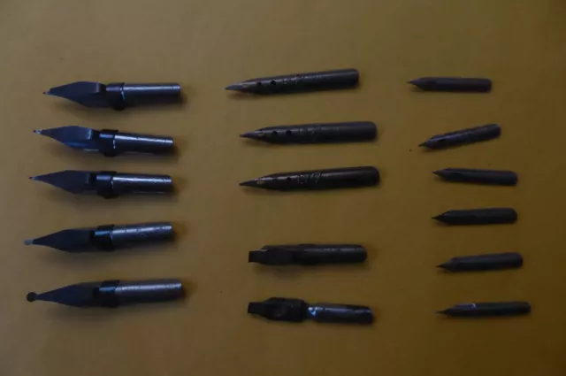 16 Stück alte Schreibfedern  Kalligraphie ,versch. Größen und Arten, gebraucht