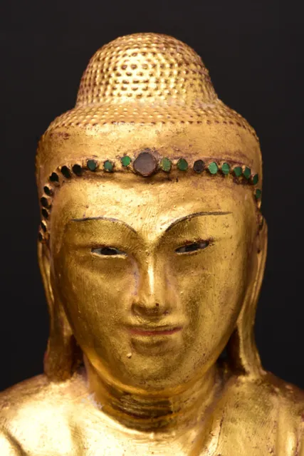 19th Century, Mandalay, Antique Burmese Wooden Standing Buddha 2