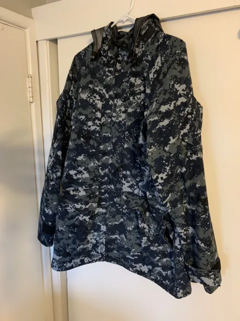 Us Navy Usn Nwu Gore Tex Cold Weather Digital Camouflage Parka - Large Long