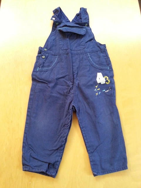 Salopette Bébé Velours Jacadi - Bleu Ardoise, Taille 18 Mois (État Correct)