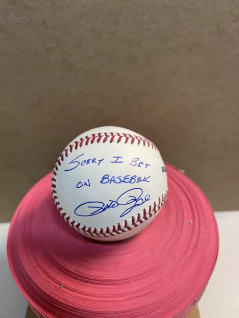 Reds Pete Rose SIGNED RAWLINGS BASEBALL Sorry I Bet On baseball rare LEAF HOLO Reds Pete Rose SIGNED RAWLINGS BASEBALL Sorry I Bet On baseball rare LEAF HOLO