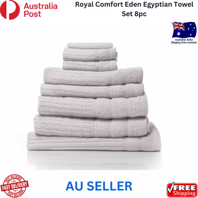Royal Eden Egyptian towels Royal Comfort Eden Cotton 600GSM 8 Piece Luxury Bath
