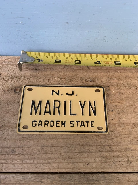 Old School JERSEY Bike License Plate “MARILYN”—SCHWINN Stingray,Mongoose BMX Old School JERSEY Bike License Plate “MARILYN”—SCHWINN Stingray,Mongoose BMX