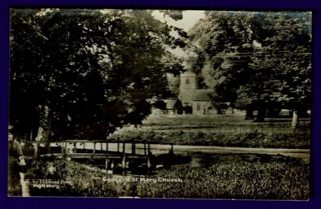 Early Real Photo Postcard - St Mary's Church from the Ford - Codford - Wiltshire