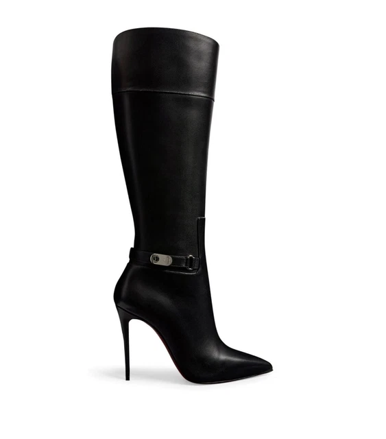 CHRISTIAN LOUBOUTIN MARMARA Botta 100 Calf Perle Boots Size 40