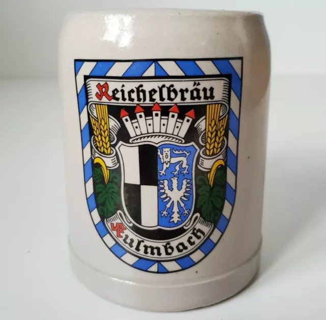 Reichelbrau German Beer Stein Kulmbach Germany Vintage 4.5"