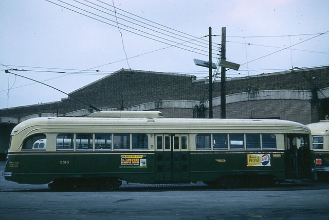 Trolley Slide - Philadelphia Transit PTC #2518 PCC Streetcar PA 1960 Pepsi Ad