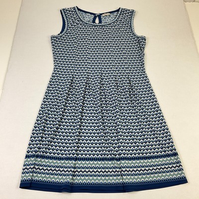 Max Studio Womens Fit and Flare Dress Printed Stretch Sleeveless Pullover XL *