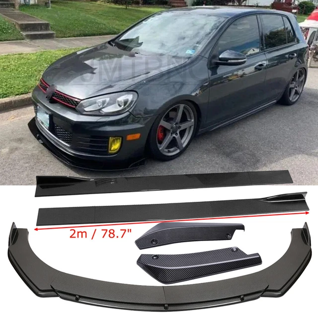FOR VW GOLF GTI MK5 MK6 MK7 Front Bumper Lip Splitter + Side Skirt