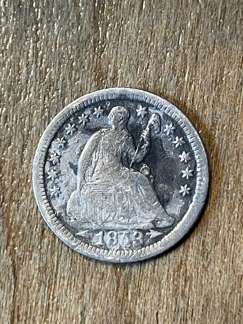 1853O(Arr) Seated Liberty Half Dime VG+