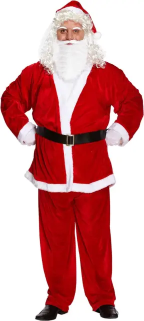 Costume Babbo Natale Uomo, Rosso, XX-LARGE