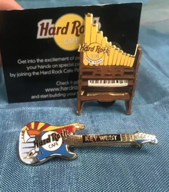 Limited Edition Hard Rock Cafe Pins Piano & Guitar Florida & New York