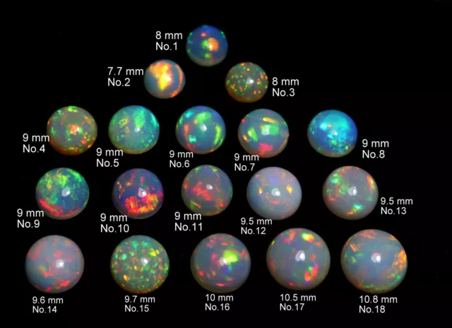 Calibrated Round Natural AAA+ Multi Flash Fire Ethiopian Opal Cabs Wholesale