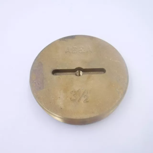 Ab&A 60364 3-1/2" Dia., Brass, Los Angeles Style, Cleanout Plug