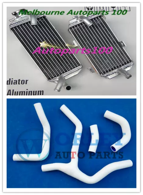 Aluminum Radiator for HONDA CRF450R 2013 2014 White Silicone Hose CRF450 CRF 450