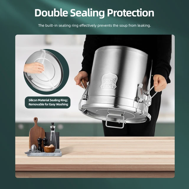 Qussse Edelstahl Getreidebehälter 12L - Luftdicht Mit Deckel