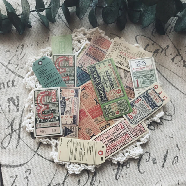 22Pcs/pack Vintage ticket stickers scrapbook DIY diary albums notebook decorLN