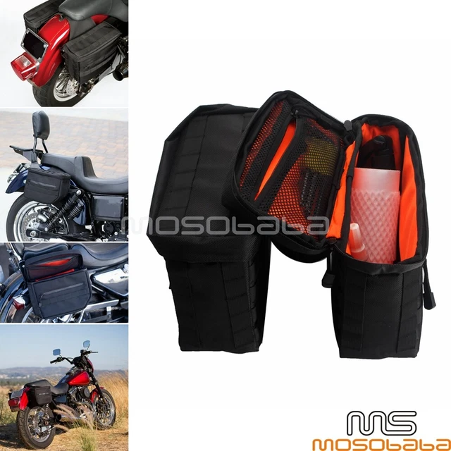 MOTORCYCLE SADDLE BAGS Sissy Bar Hanging Bag Luggage For Harley Dyna