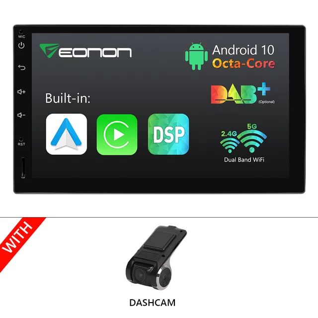 DVR+Double Din 7" 8-Core Android Auto 10 Car Play Stereo GPS Navi Bluetooth 2DIN