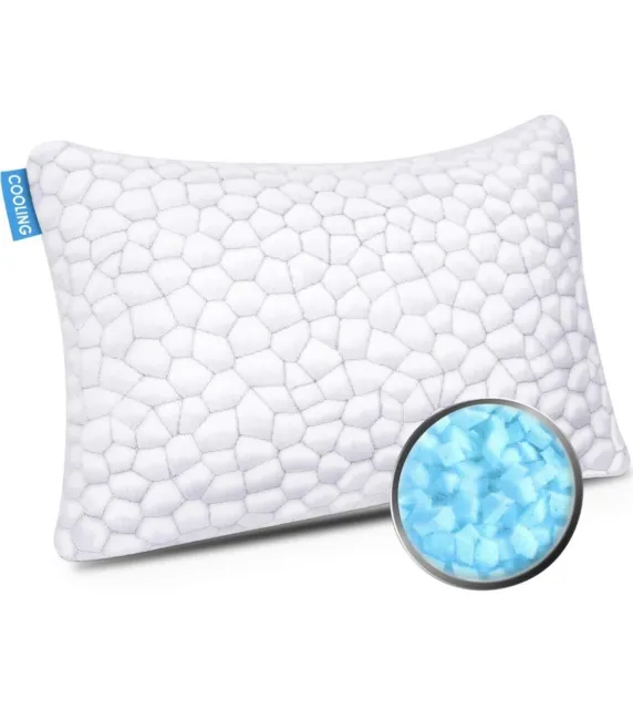 Cooling Bed Pillows for Sleeping 1 Pack Shredded Memory Foam Pillow (Queen)