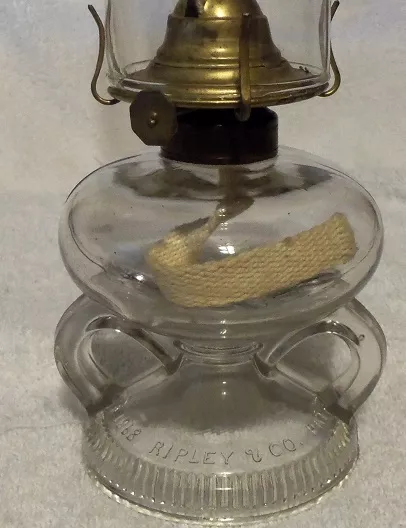 1868 Ripley Double Handled Oil Lamp