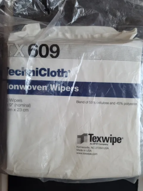 Texwipe TechniCloth Nonwoven Wipers TX609 - 300 ct  9"x 9"