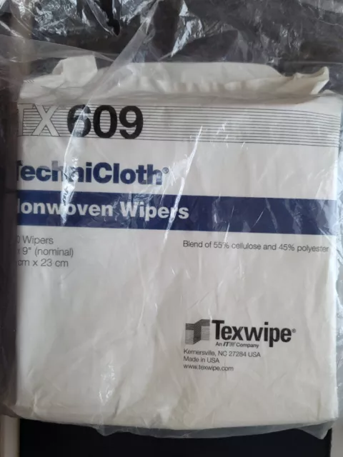 Texwipe TechniCloth Nonwoven Wipers TX609 - 300 ct  9"x 9"