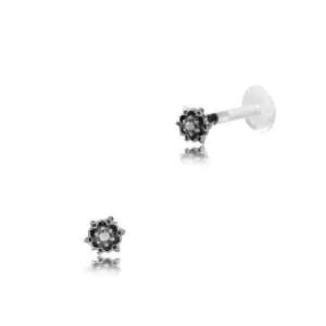 1 Real Silver Mandala Labret Tragus Ear Ring Lip Nose Ring Earrings Bioplast
