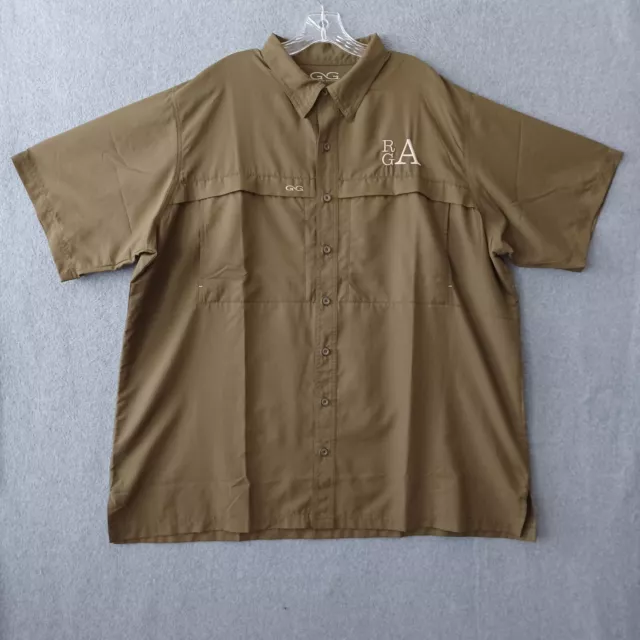 Game Guard Shirt Mens 3XL Olive Green Short Sleeve Outdoor Active Casual Shirt