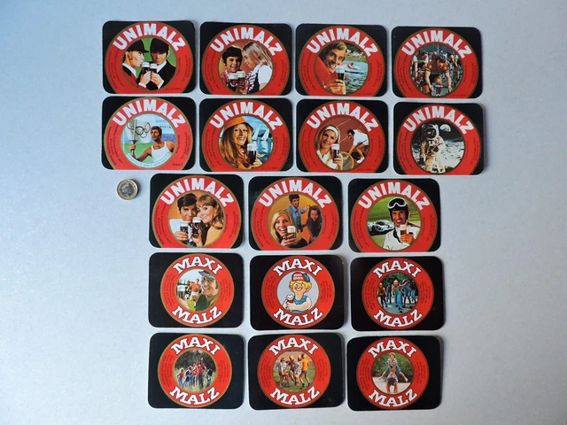 X17 different Unimalz / Malz labels from Germany - used - UK BUYERS ONLY PLEASE