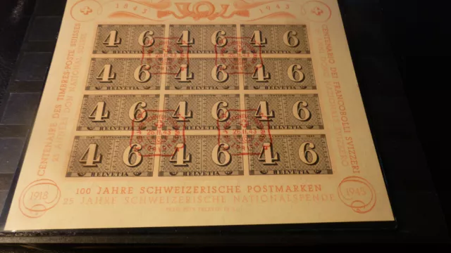 Schweiz Michel Block 9 ETSST 26 .2. 1943 - 100 Jahre Schweizerische Briefmarken