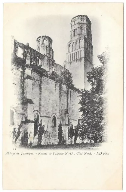 Abbaye de JUMIÈGES 76 Ruines de l'Eglise CPA précurseur non circulée vers 1910