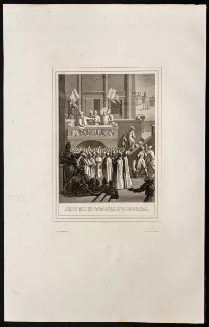 1853 - Jésus et Barrabas - Vie de Jésus Christ - Gravure ancienne