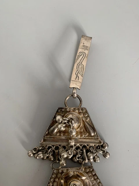 Broche Ou Pendentif En Argent Massif Style Berbère Ethnique - Bijou Ancien Occasion