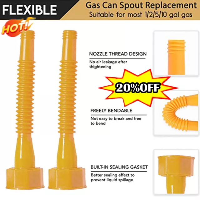 8Pcs Gas Can Spout Replacement, Gas Can Nozzle Flexible 1/2/5/10 Gallon Gas  Can Replacement with Gas Can Cap, Gas Can Spout Kit, Gas Can Vent Caps