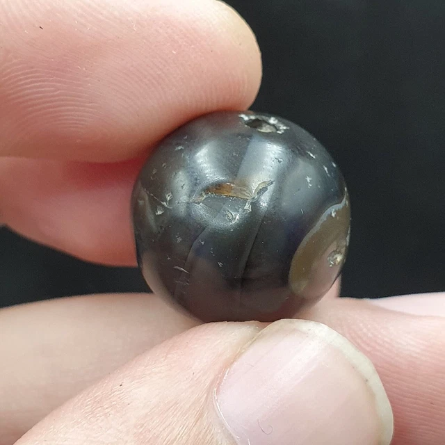 AA Antique Ancient INDO Himalaya Agate stone Bead Suleimani Agate 19.5mm