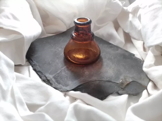 Carter's Vintage Amber Brown Cone Shaped Early Cork Style Ink Bottle