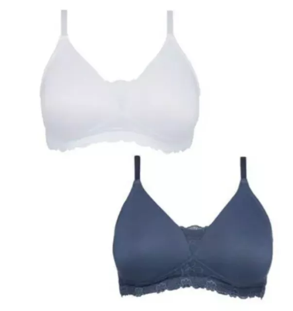 Pack Of 2 Mothercare Blooming Marvellous Maternity T-Shirt Bras - Blue/White