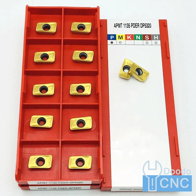 10Pcs APKT / APMT1135PDER DP5320 11mm CNC Carbide Milling Insert,For Steel,300R