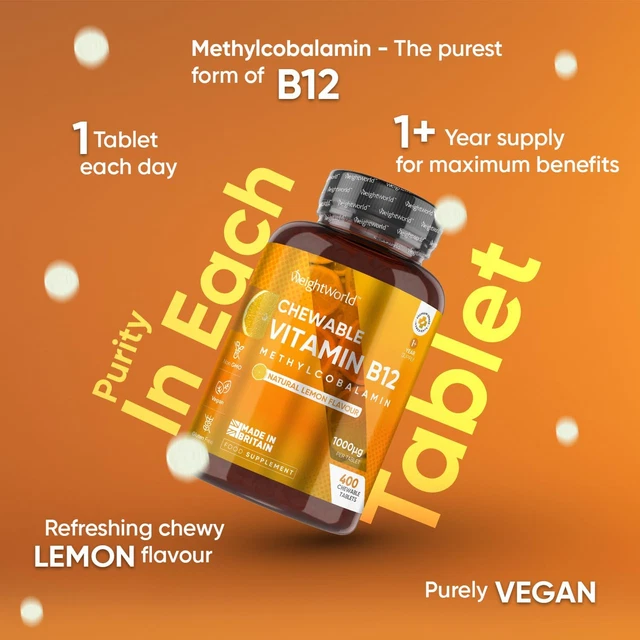 VITAMIN B12 HIGH Strength 1000Mcg 1+ Year Supply 400 Chewable