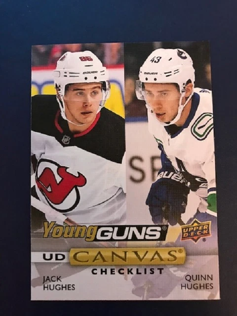 2019-20 UD YOUNG GUNS CANVAS SP Rookie QUINN Jack Hughes #C240 CANUCKS NJ Devils