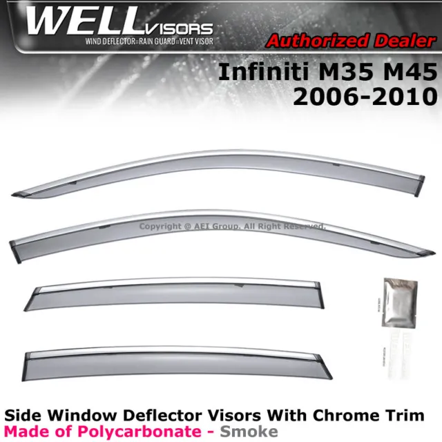 WellVisors Side Window Deflectors Infiniti Q70L Sedan 15-19 With Chrome  Trim – WELLvisors