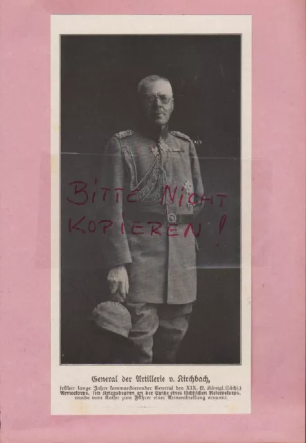Bilddokument 1918, Bildnis Portrait General der Artillerie von Kirchbach