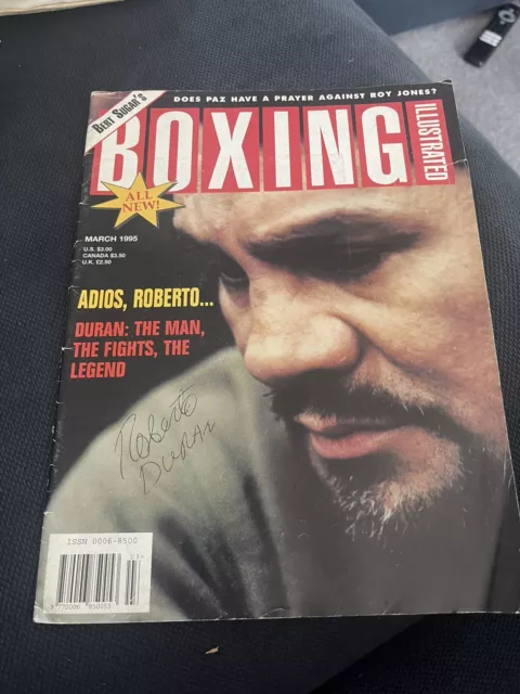 Roberto Duran Autograph On Boxing Illustrated Magazine 1995